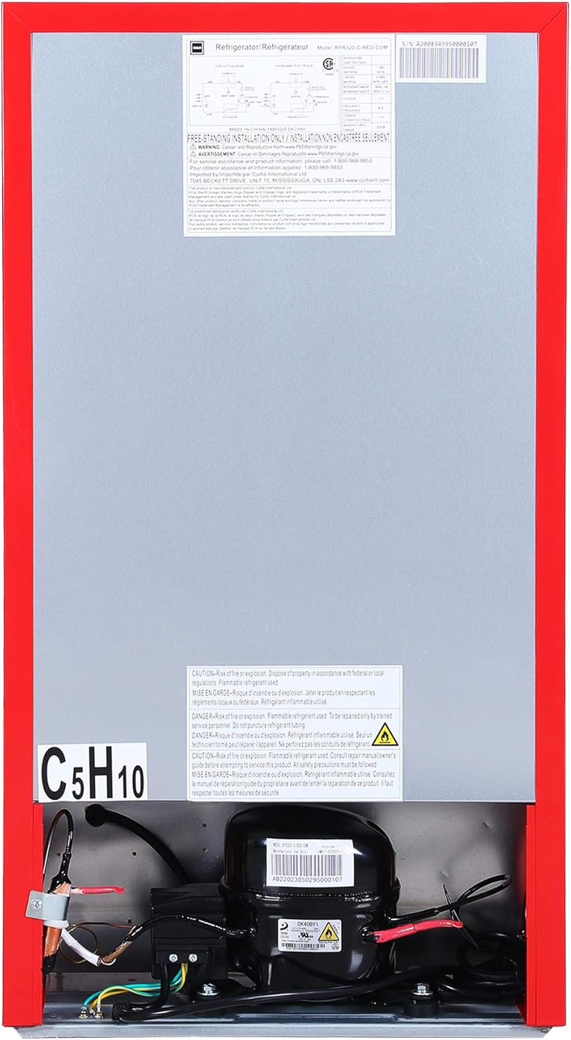 3.2 Cu Ft Single Door Mini Fridge with Freezer, Platinum L54628