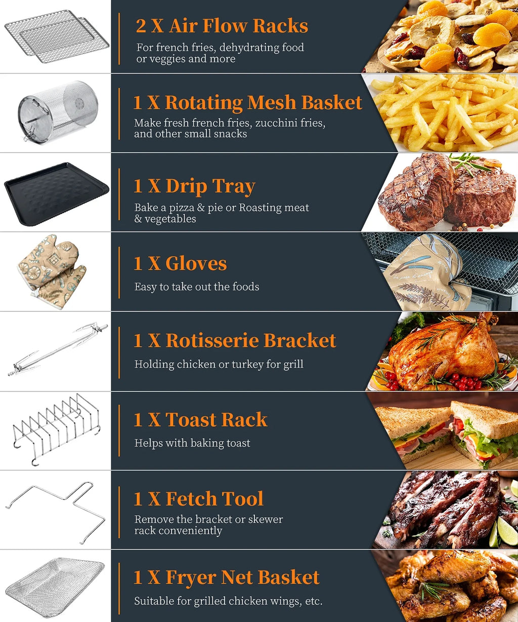 20 Quart 1800W Air Fryer Oven Combo V979
