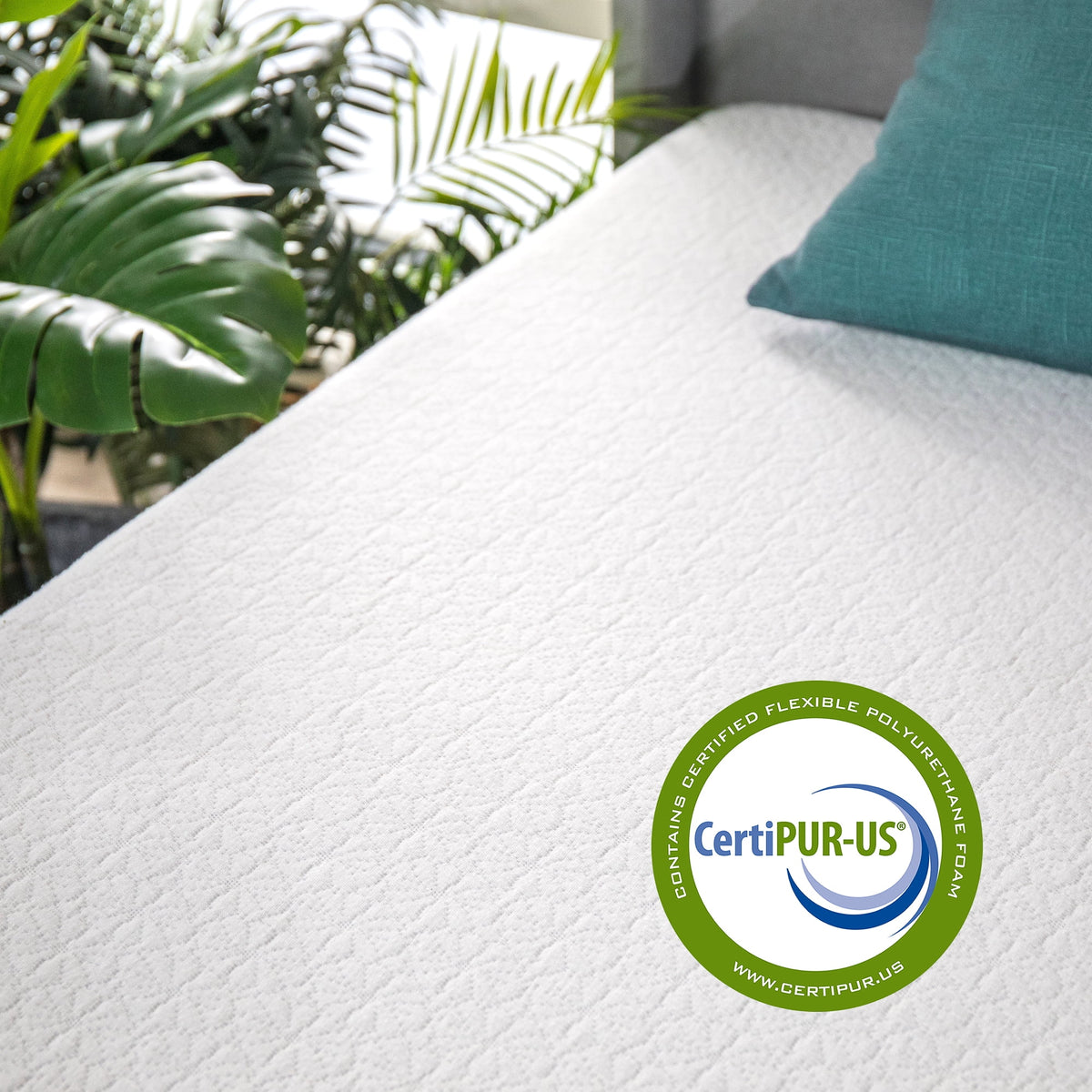 8 Green Tea Memory Foam Short Queen Mattress F8586