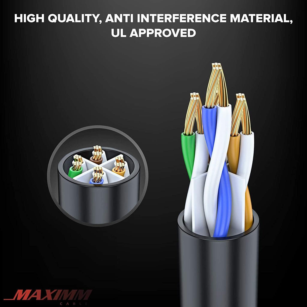 Cat6 Outdoor Waterproof Ethernet Cable 300 ft Black Pure Copper D18661