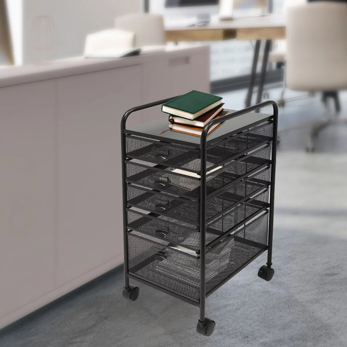 5 Drawer Black File Cabinet S893339