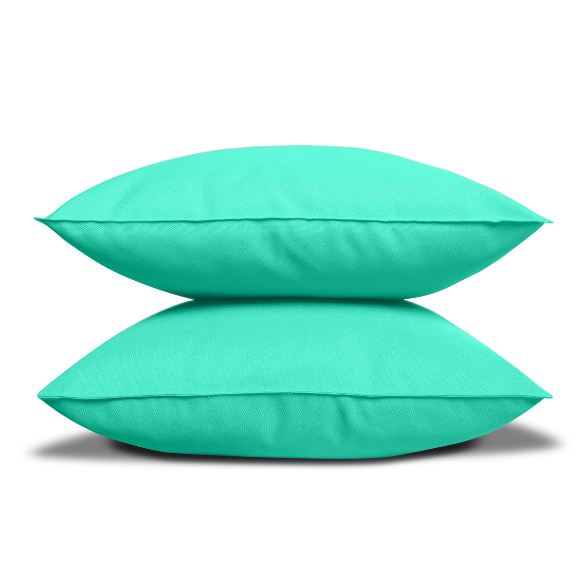 Pack of 2 Outdoor Decorative Throw Pillows 18 x 18 inch Solid Aqua Square Pillows A4564