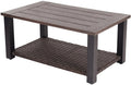 Outdoor Wicker Coffee Table with Aluminum Steel Frame, Brown V87063