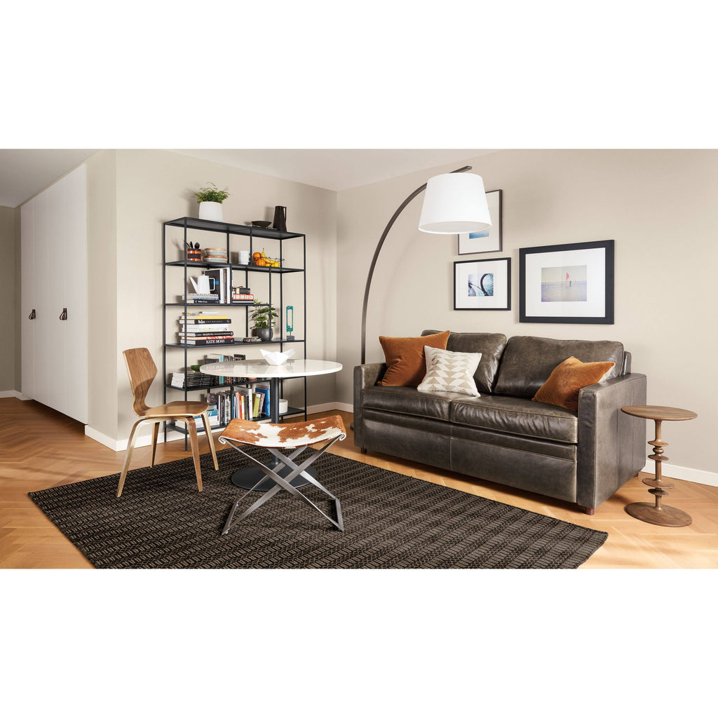 Modern Foshay Bookcase in Recycled Natural Steel Black I825518