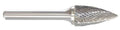 Carbide Bur, Flame, 5/8 in, 1/4 Shank E728264