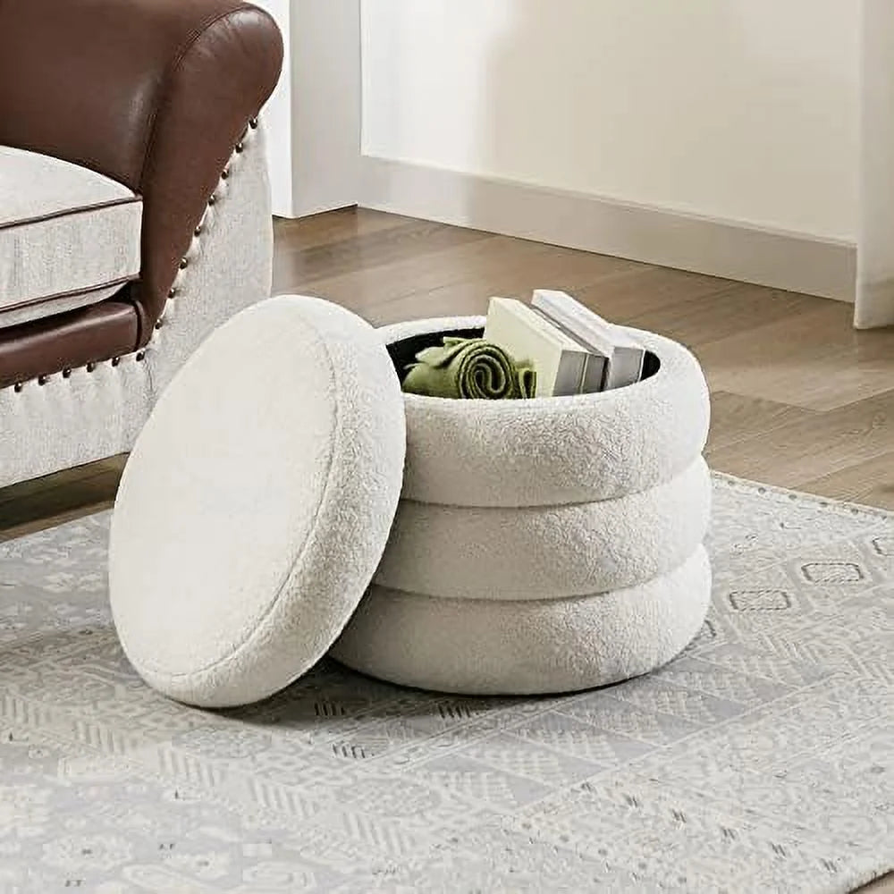 Round Fuzzy Ottoman L513502