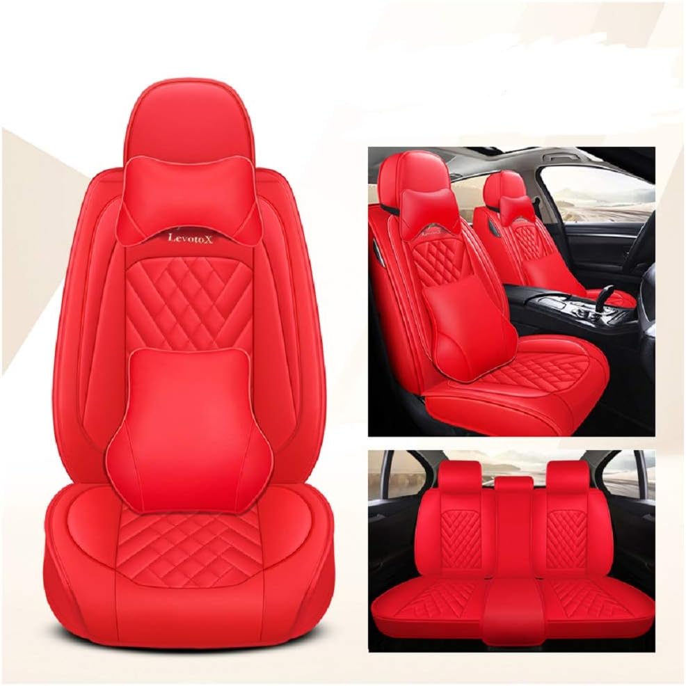 Red 5 Seats Full Set Car Seat Covers M6436