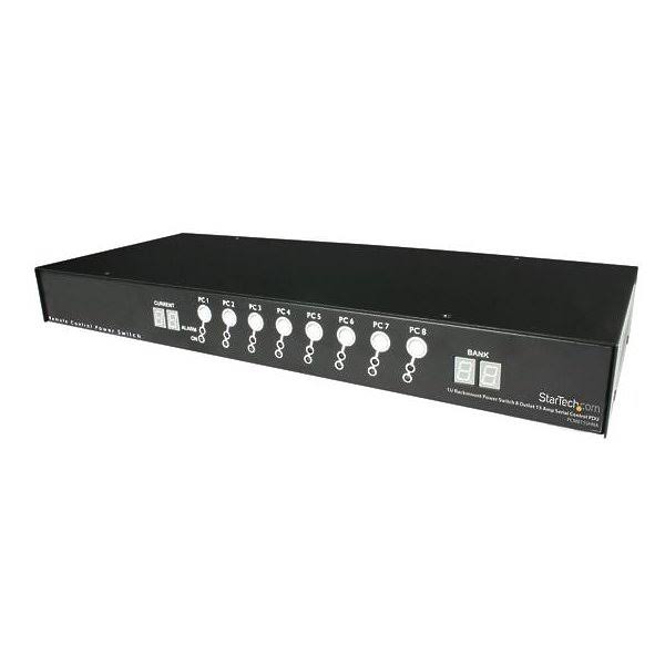 1U Rackmount Power Switch 8 Outlet 15 Amp PDU L1805