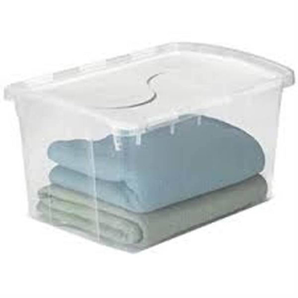 48 Quart Clear Hinged Plastic Storage Container 6 Pack F810